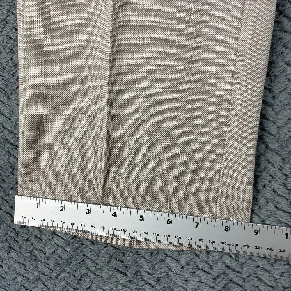 Caribbean Pants Linen Blend Mens 38x30 Beige Straight Leg Coastal Beach